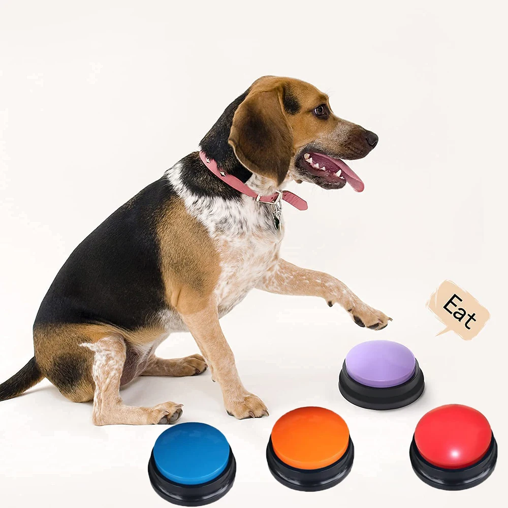 Funny Dog Voice Recording Button Pet Toys Recordable Training Talking Buzzer Pet Starters for Communication Dog Speaking Buttons