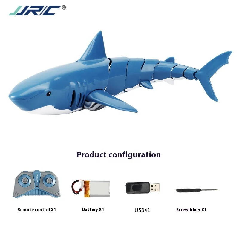 JJRC Hot Selling New 2.4G Remote Control Shark Shaped Remote Control Boat Charging Version Summer Children'S Water Toy Gifts