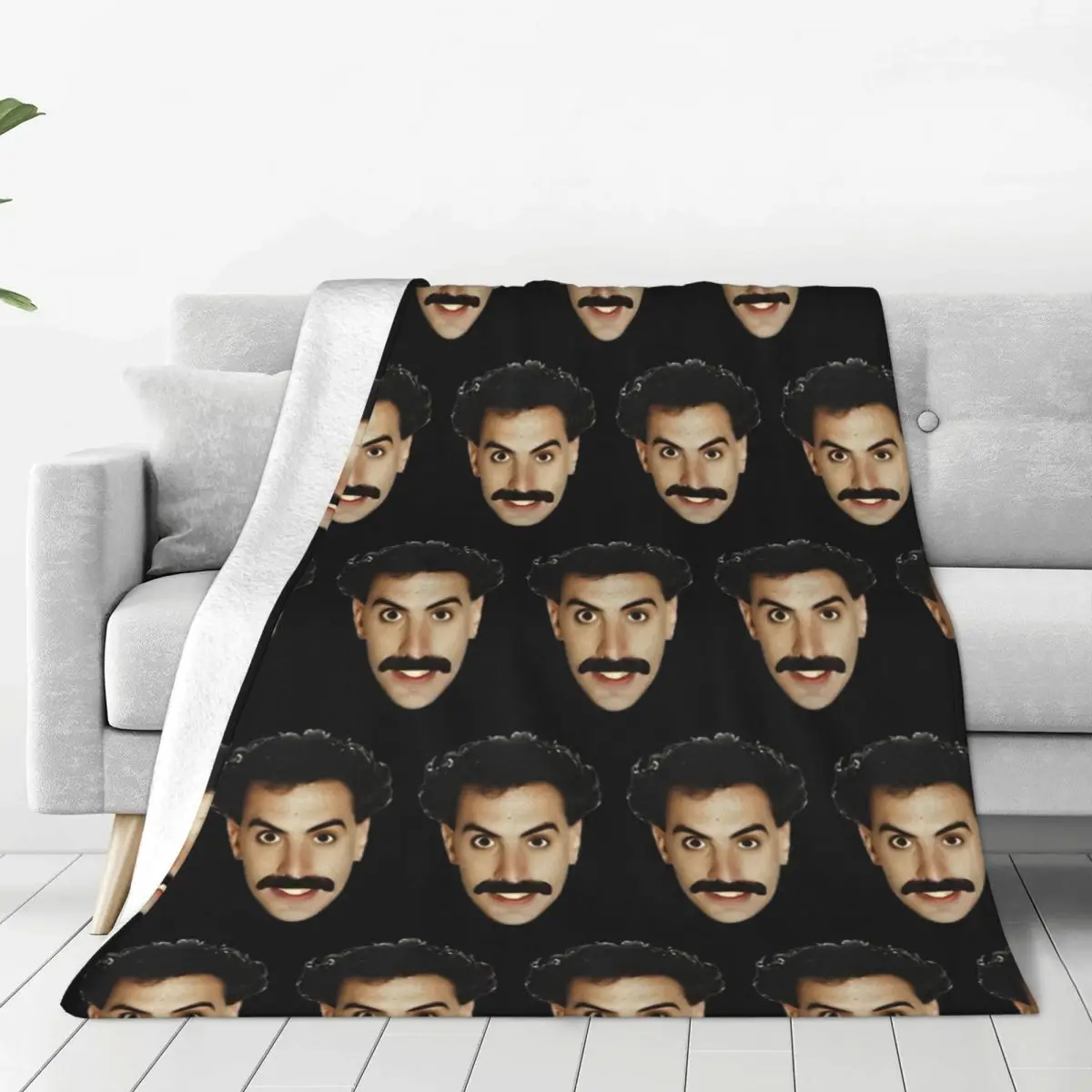 Funny Borat Head Blanket Velvet Textile Decor Very Nice Comfortable Super Soft Throw Blankets for Bed Travel Rug Piece