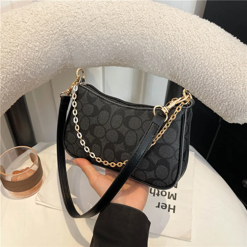 ​ Tas Baguette 2025 untuk Wanita, Motif Bunga Vintage, Tali Selempang yang Dapat Disesuaikan, Tas Selempang Kecil, Tas Selempang Vegan Leather ​