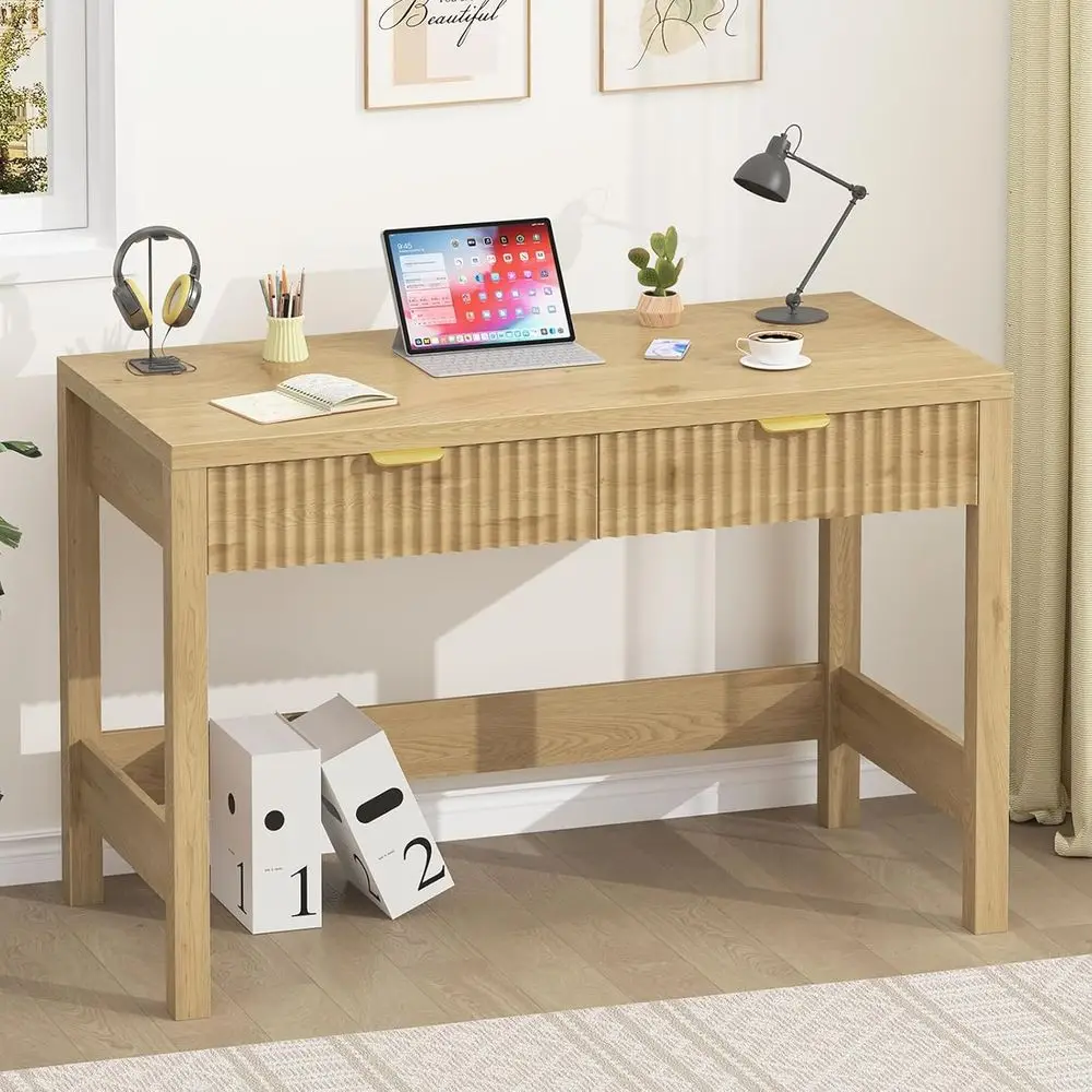 

39 Compact Desk with Storage for Small Spaces, Ideal for Studying and Writing