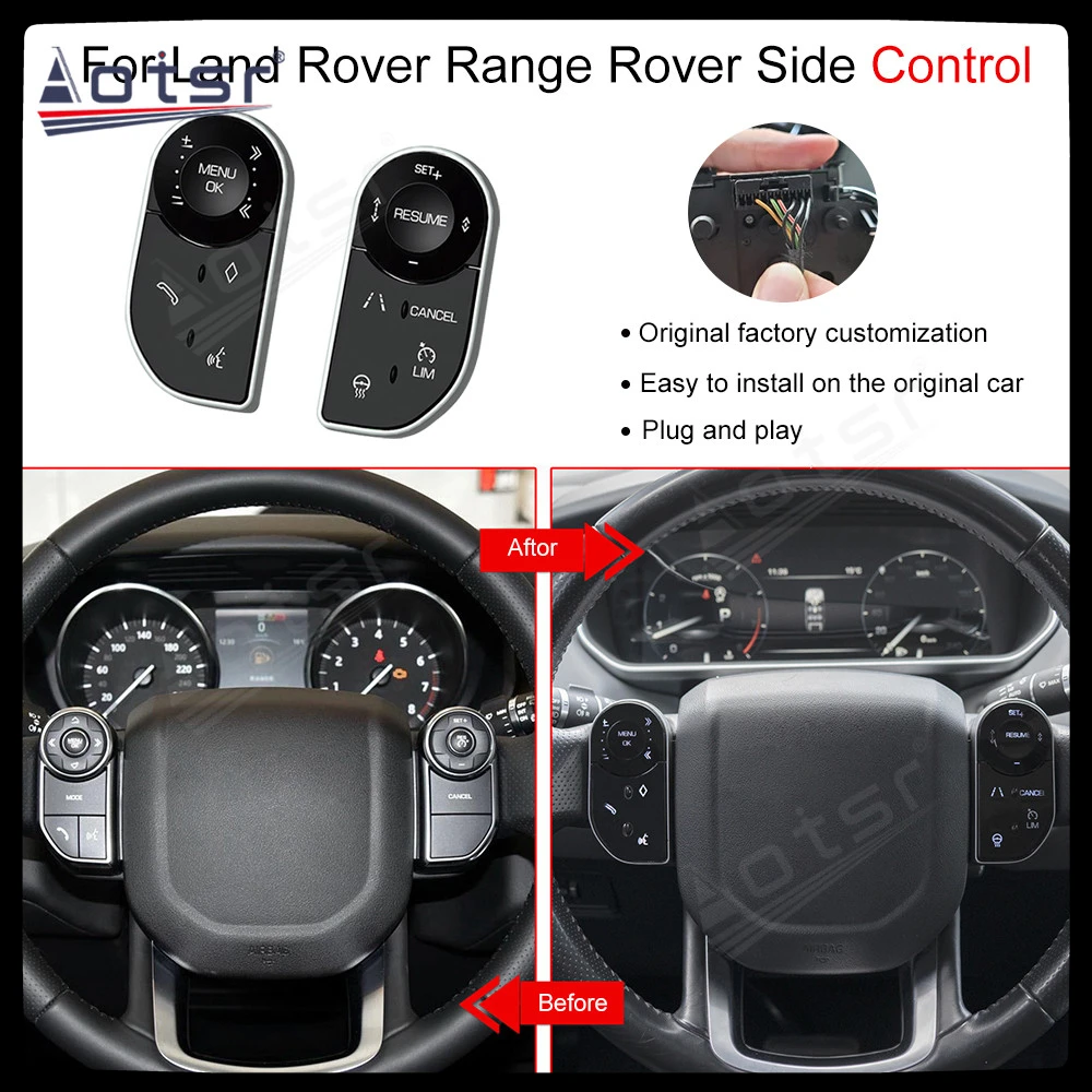 Steering Wheel Control Buttons For Land Rover Range Rover Sport Executive Discovery 5 2013-2017 OEM Style Keys 2 Side Buttons