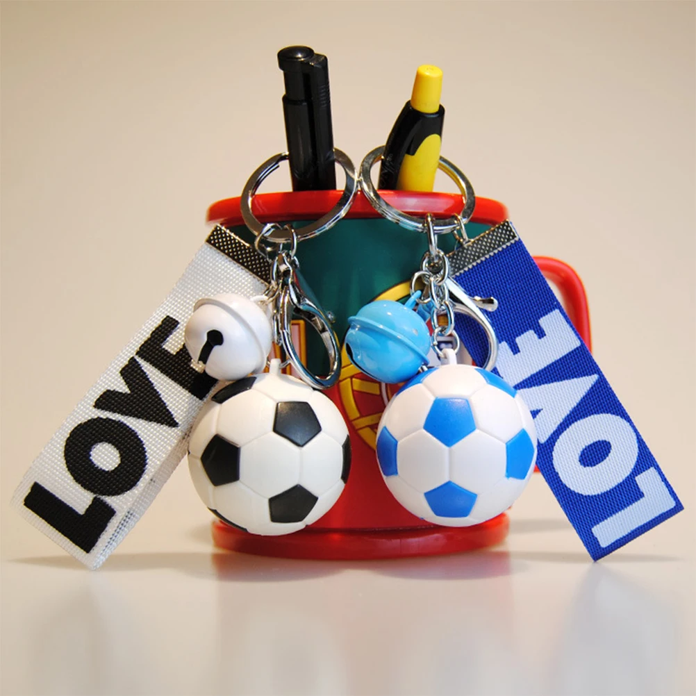 

5pcs Soccer Keychains Football Key Rings Sports Fans Accessories Car Bag Charm Gifts for Valentine Birthday
