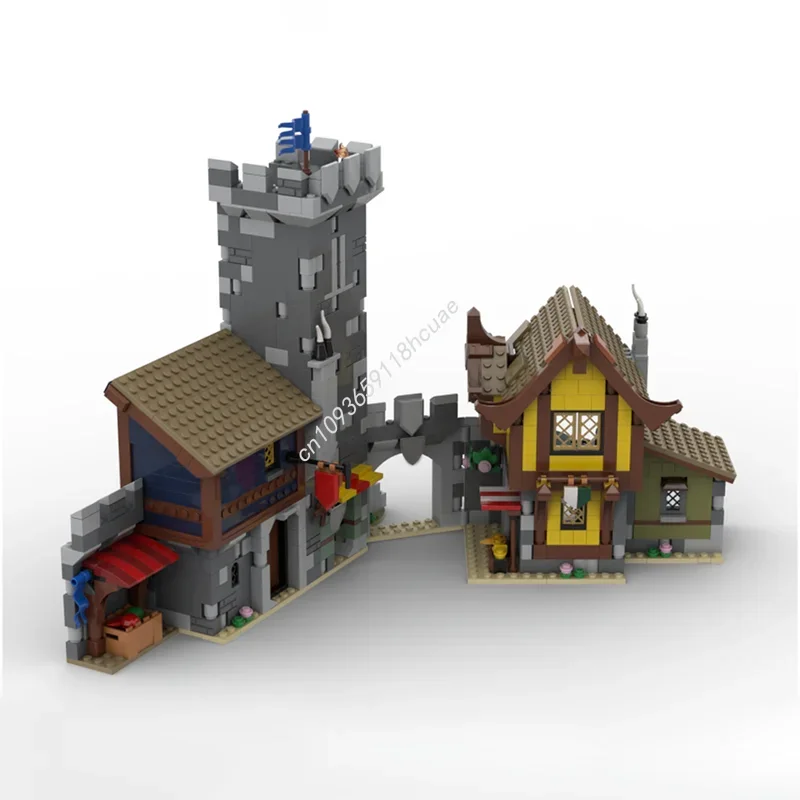 ตัวต่อ MOC เมืองยุคกลาง 1234 ชิ้น ชุดสร้างโมเดล ประกอบเป็นของขวัญคริสต์มาส ของเล่นเสริมพัฒนาการ ตัวต่อวันเกิด