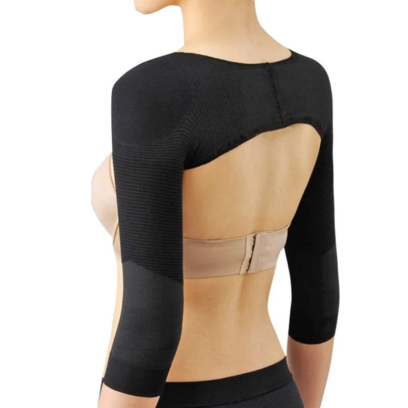 Women's Slimming Arm Shapers Back Shoulder Support Wrap Brace Compression Arm Sleeves Posture Corrector Humpback Shaperwear