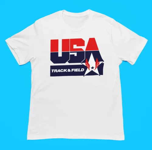 USA Track & Field 2024 Paris Men's Women's Premium Blend Jersey T-Shirt