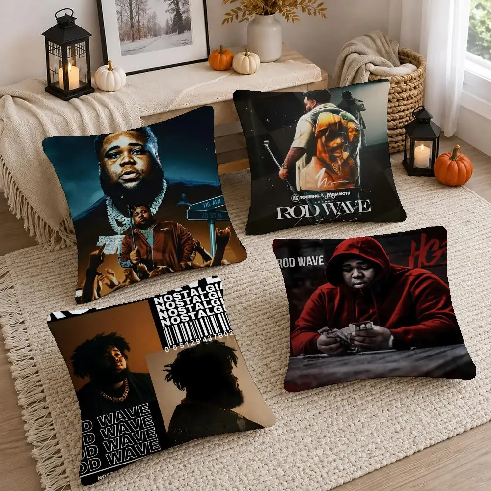 Pop Singer Rod Wave Cushion Cover Short Plush Pillow Cover, Washable Wrinkle-Resistant for Sofa Bedroom Decor Gift