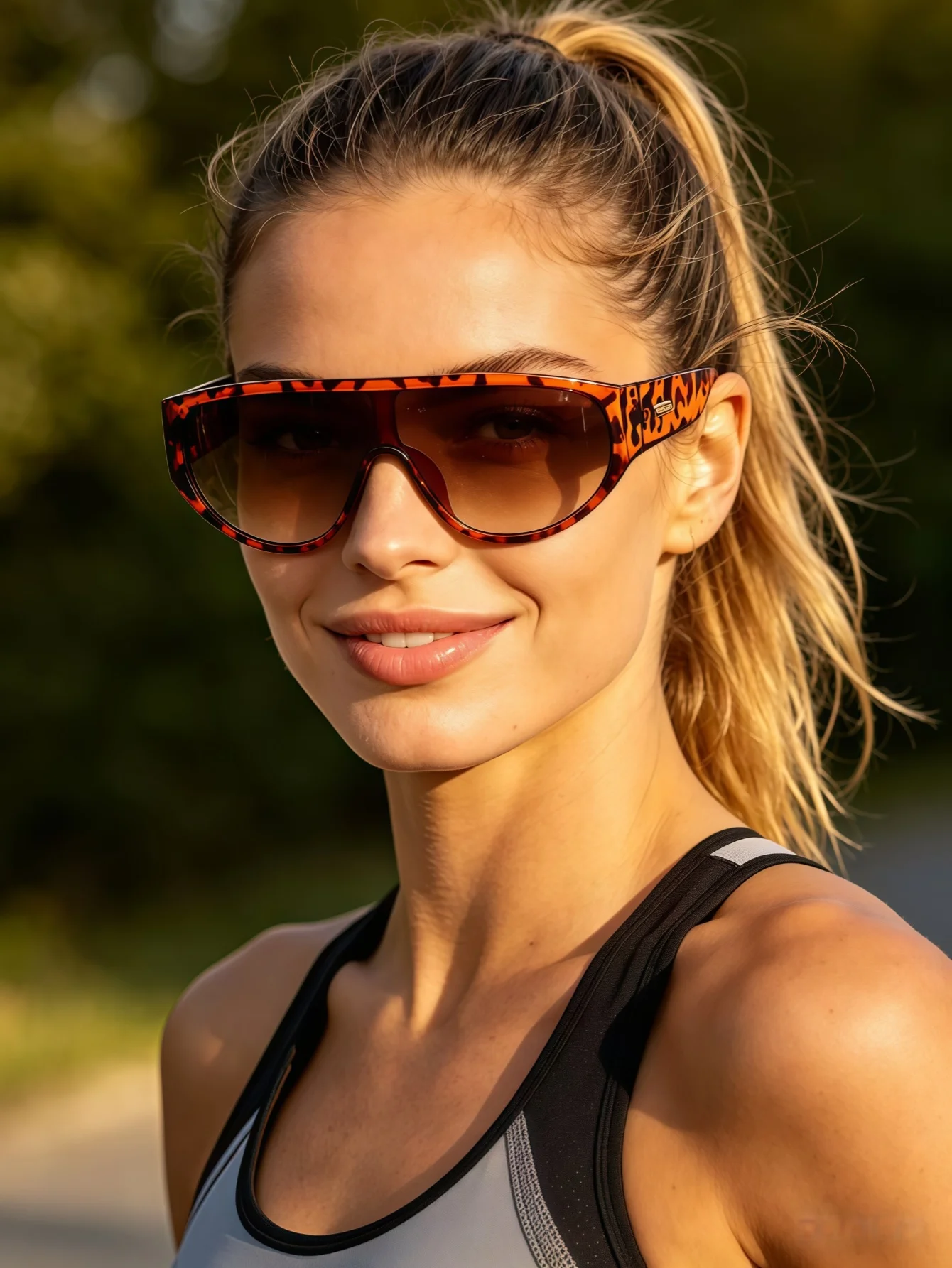 Photography Fashion - Unisex retro one-piece large frame sunglasses