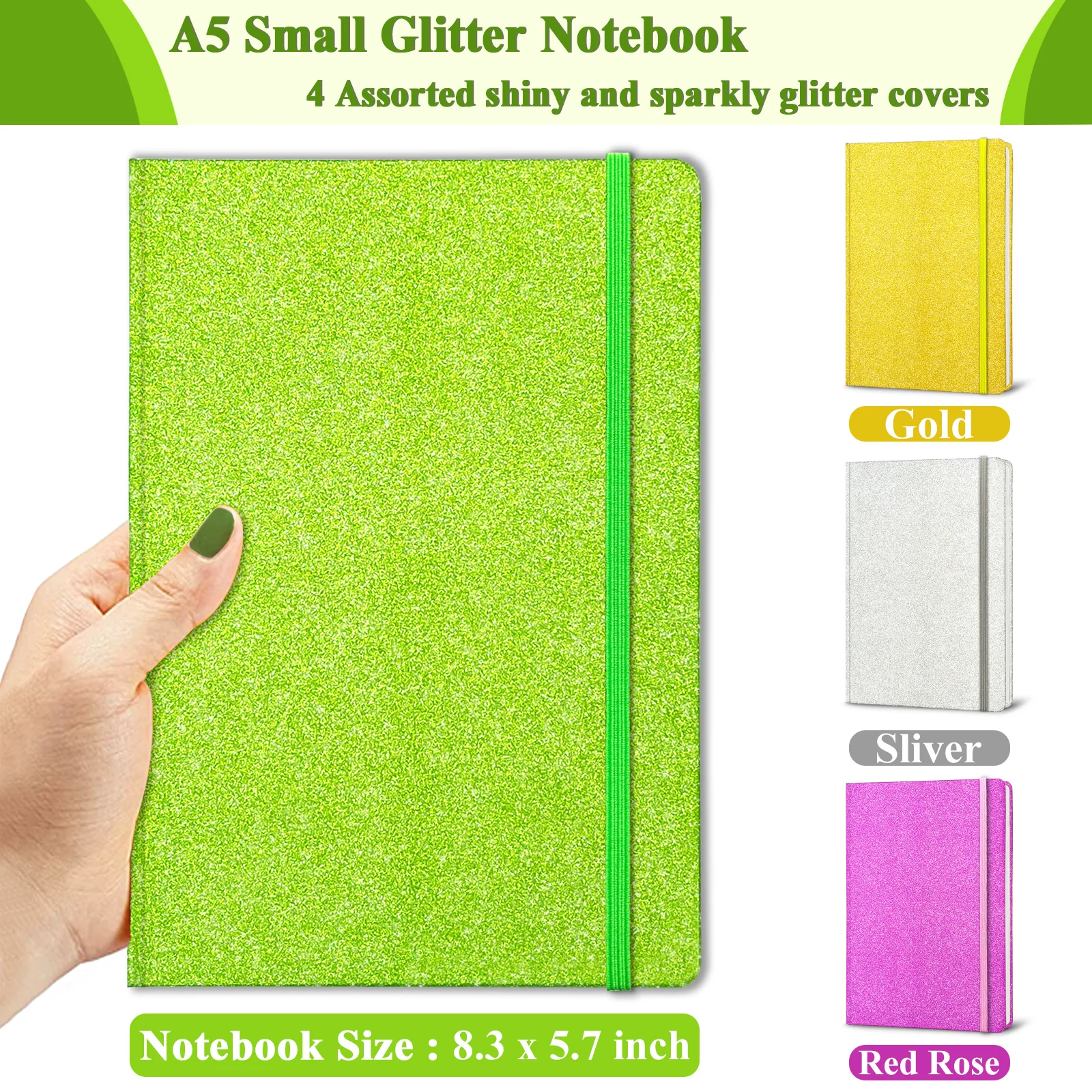 A5 Glitter Notebook, Hardcover - огляд і ціна Leatherwork Journal