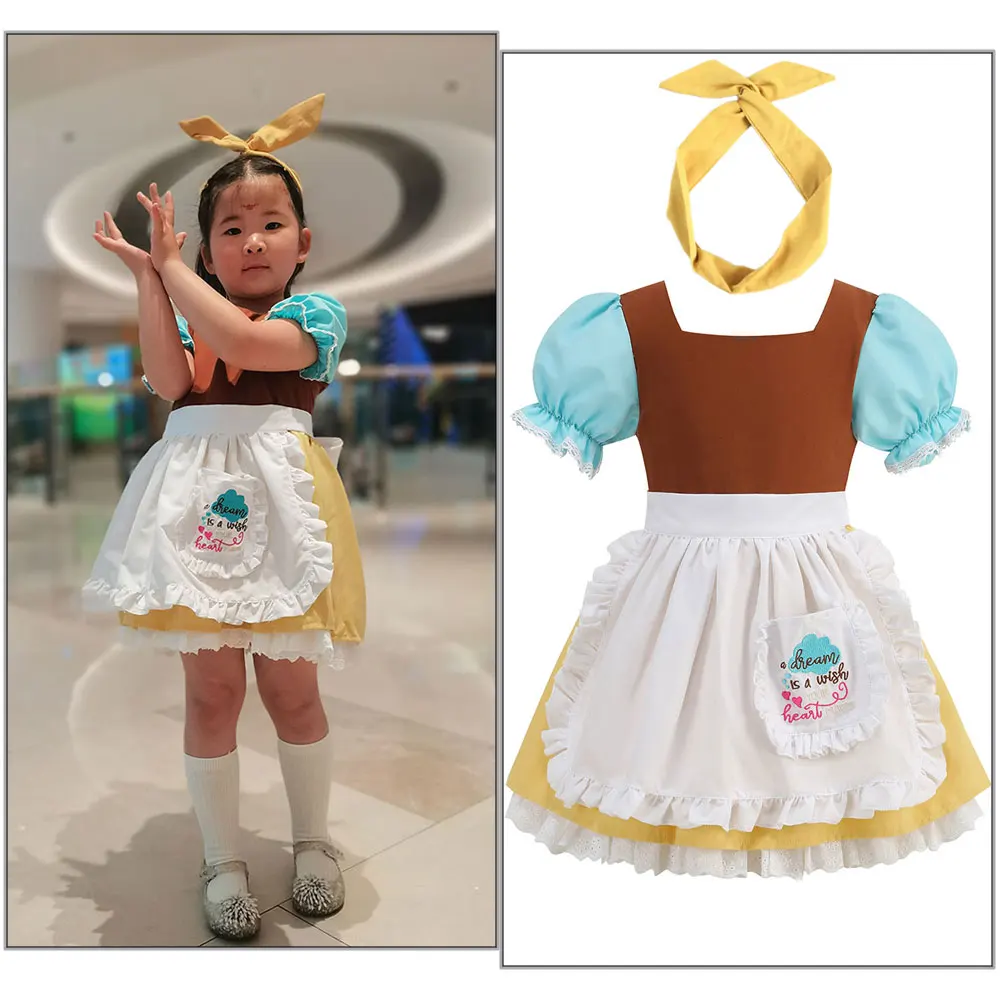 

Halloween Cosplay Little Princess Baby Girl's Cinderella Party Dress-Up Play Outfit Inspired Carnival Cinderella Dress Costumes