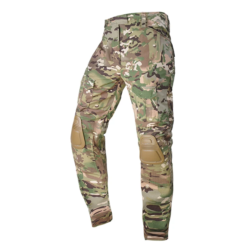 HAN WILD Tactical Pants Men Camouflage Pant Frog Cargo Pants Knee Pads Work Trousers Hunter Combat Trousers Climbing Clothes