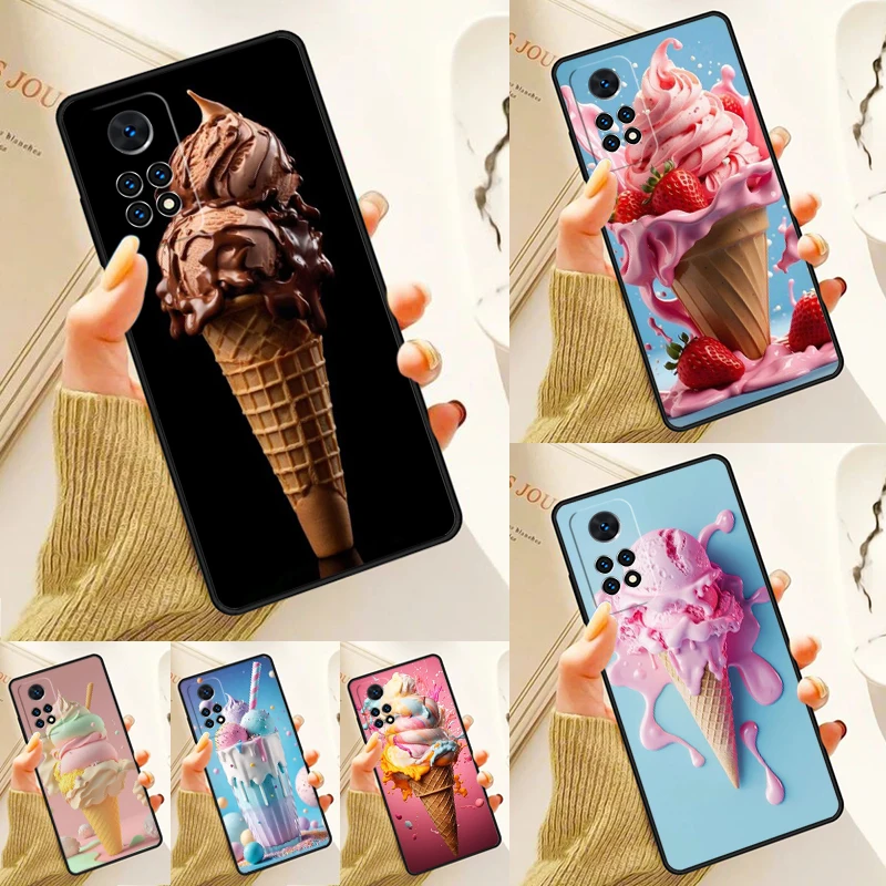 

Ice Cream Case For Samsung Galaxy S24 Plus S23 S20 S21FE Lite S22 Ultra Note 20 S8 S9 S10 Phone Coque