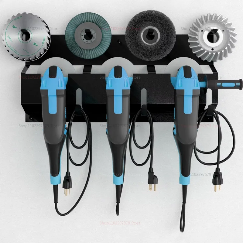 Metal Angle Grinder Holder Wall Mount Storage Rack Bracket with Cord Hanger for Power Cutters and Polishers Workshop Garage
