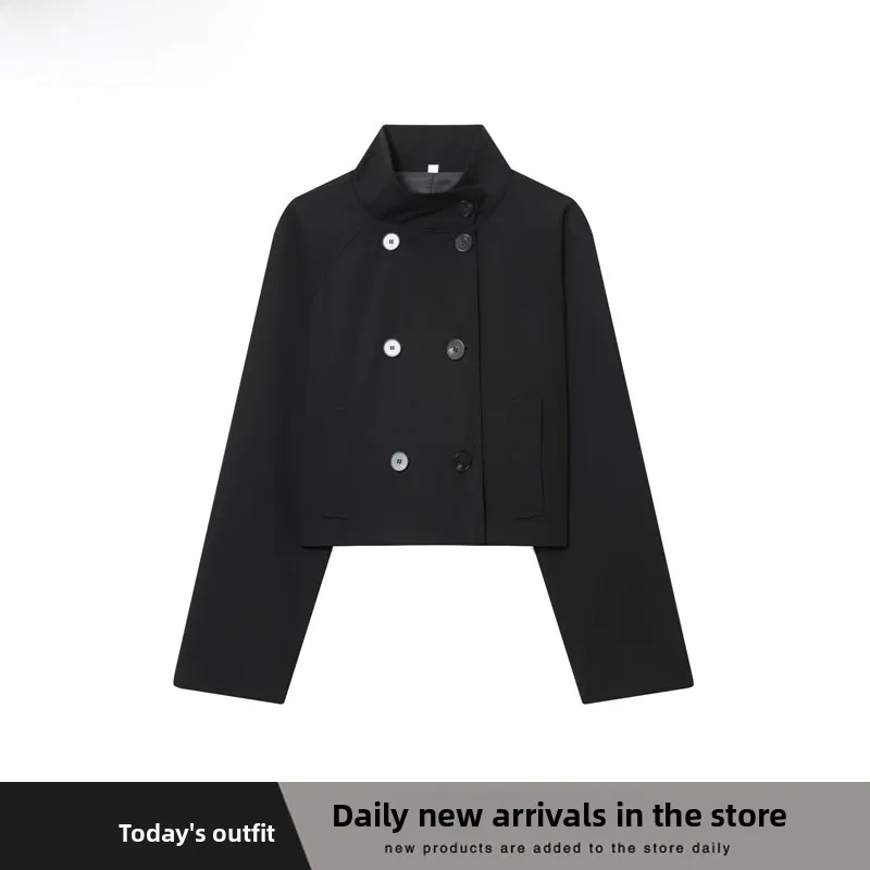 

Faionable ort Double-breasted Jaet Women's Street Sle Autumn Winter New Arrival Simple Versatile ZR Sle 9502555