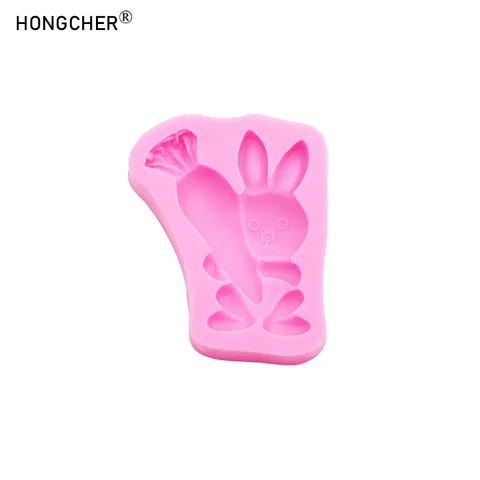 Силиконовая форма для помадки в виде морковки, пасхальный кролик, палочка-роза, форма для украшения торта в виде морковки, самодельные художественные формы топ 6 плесень пасхальная - №5