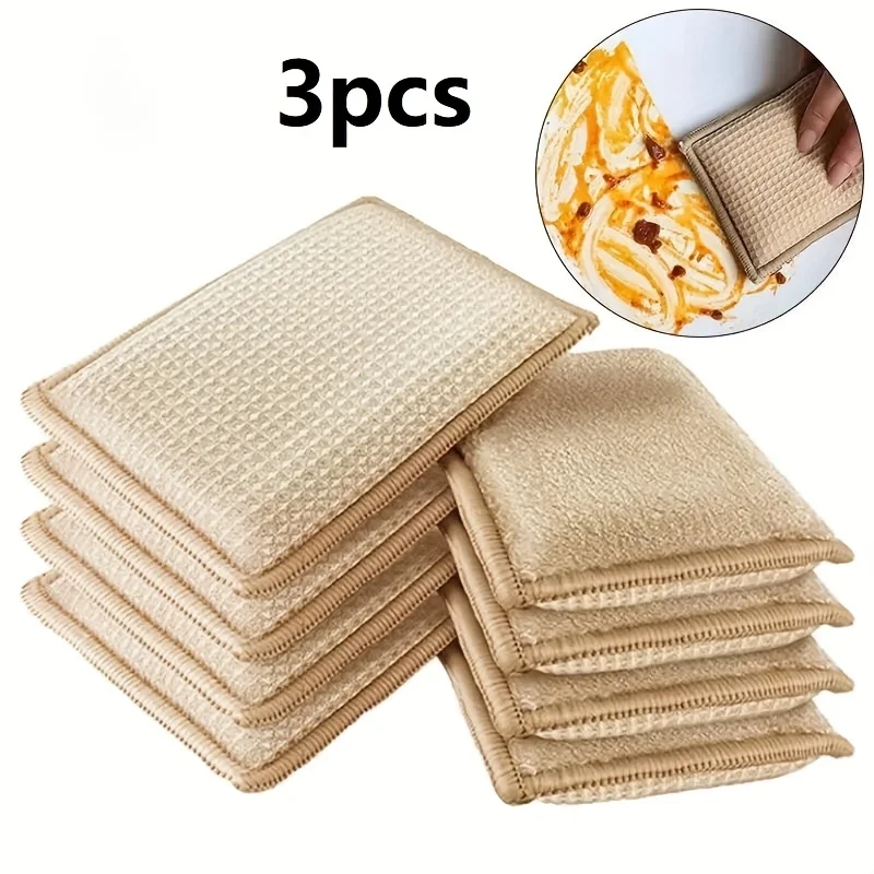3 Sets of Double-Sided Cleaning Sponges - Highly Absorbent Kitchen Sponge Wiping, Durable and of High Quality