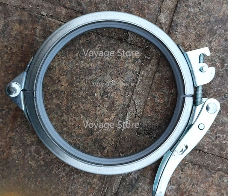 مشبك سريع قابل للتعديل من الفولاذ المقاوم للصدأ، تركيب سريع، قناة هواء ذات حواف، مشبك أنابيب سريع وقوي #6