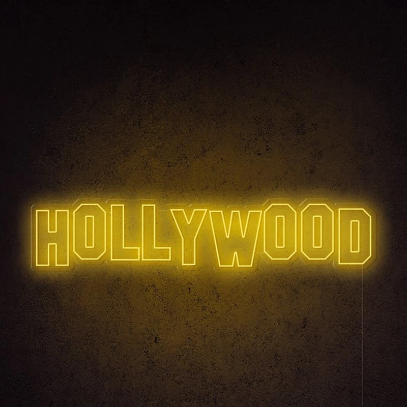 

DropShipping Hollywood Neon Sign 110-240V Acrylic Backboard Letters Neon Light 6mm Light Strips Wall Decor