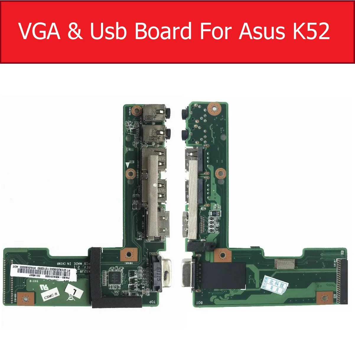 For ASUS K52 X52J A52J K52J K52JR K52JT K52JB K52JU K52JE K52D X52D A52D K52DY K52DE K52DR Audio VGA&USB IO Board DC Power Board