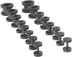 16 pieces of 1.6-410mm medical steel screw tunnel ear expander stretching kit with perforated plugs
