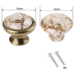 1Pc Antique Furniture Door Knobs & Handles Marble Ceramic Kitchen Cupboard Cabinet Wardrobe Dresser Drawer Knob Pulls 32/37mm
