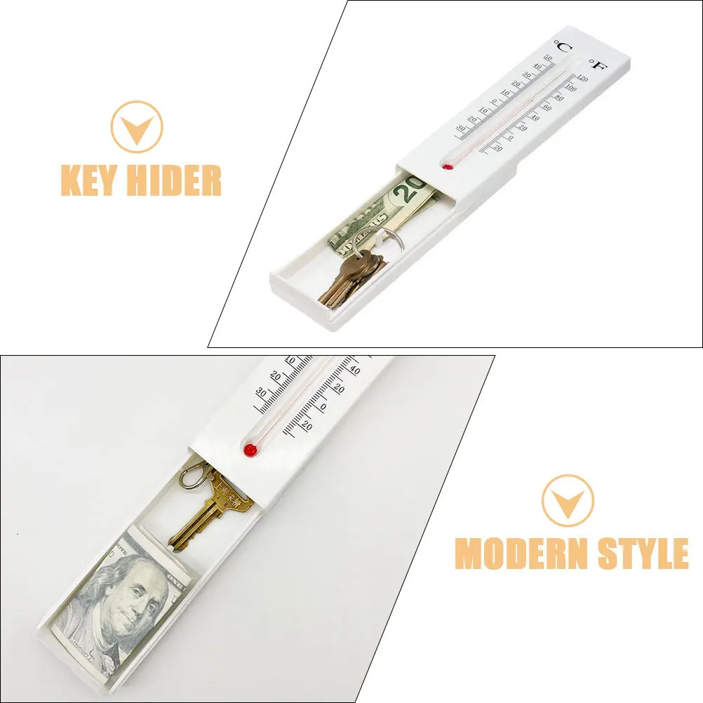 

1pc Temperature Meter Style Key Storage Box Outdoor Key Hider For House Door Garden Decorative Holder Outdoor