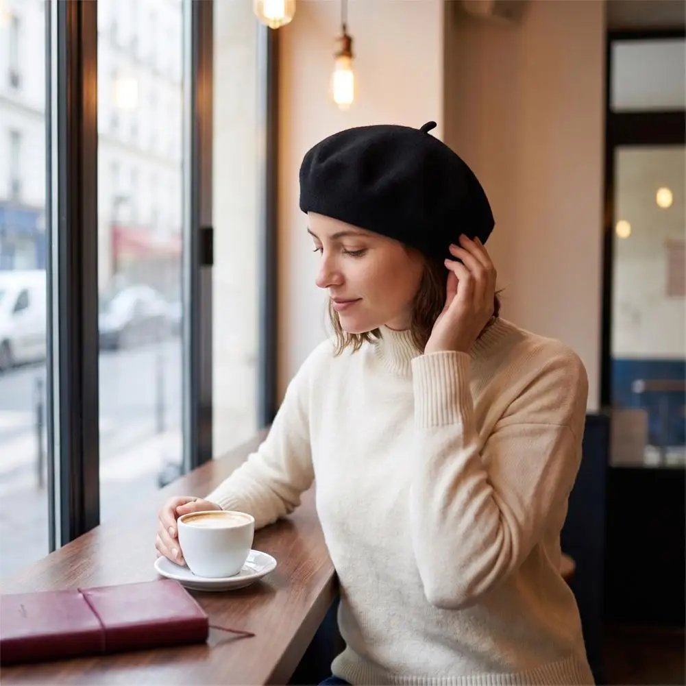 Style Beret for Women Women Beret Hat Cozy Winter Artist Cap Parisian Retro Painter Hat for Travel Café Dating Festival Styling