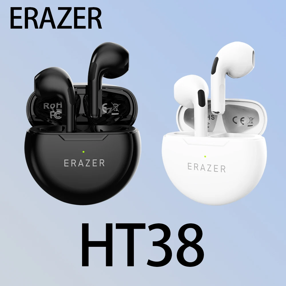 

ERAZER HT38 Wireless Earphones Bluetooth 5.4 Support TWS With Microphone Noise Reduction High Sound Quality Headphone For iphone