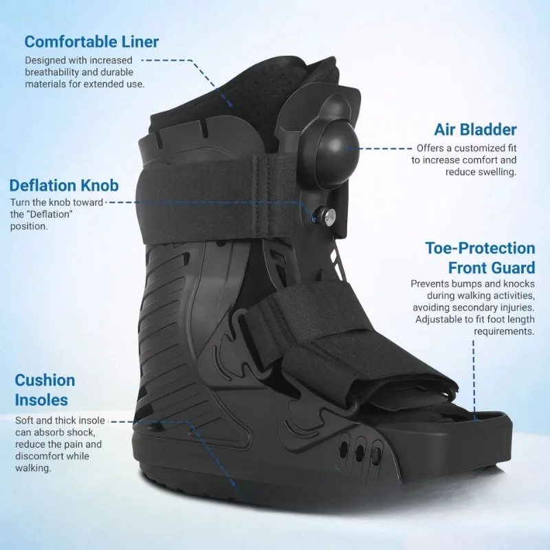 Ankle Fixation Brace Walker Boot Inflatable Achilles Boot Ankle Metatarsal Post Op Support Protector