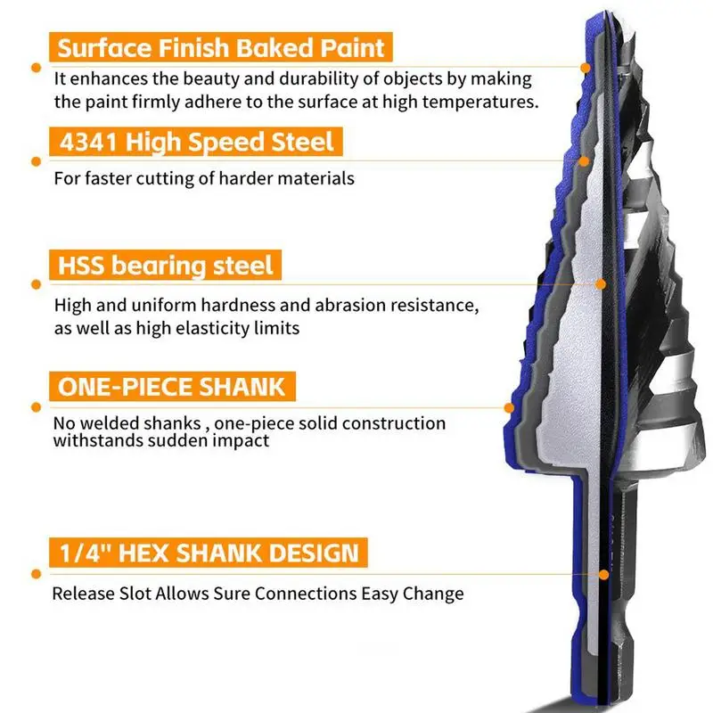 خطوة الحفر خطوة مثقاب مجموعة الصناعية الصف عالية السرعة الصلب دوامة أدوات القطع للخشب الألومنيوم الفولاذ المقاوم للصدأ Pp