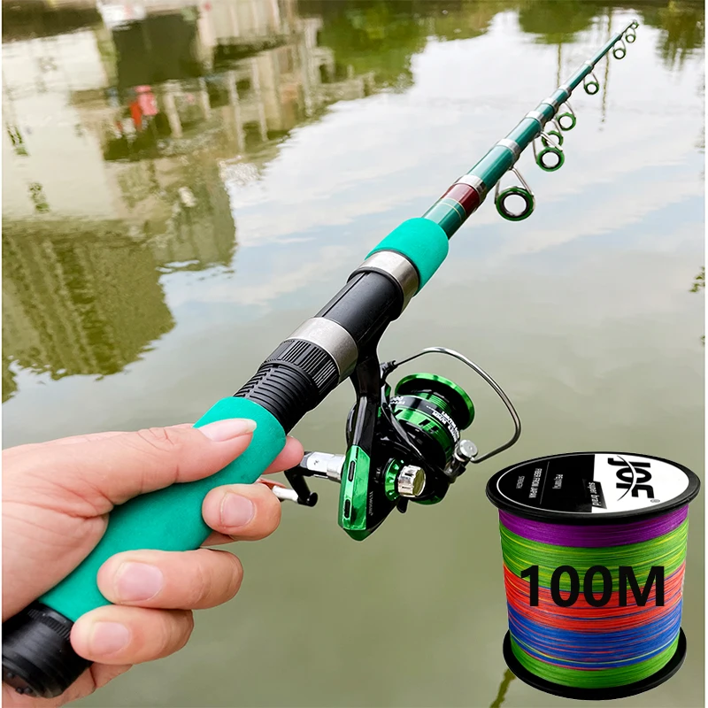 

Portable Jigging Sea Fishing Rod 1.8-3.6M & 5.5:1 High Speed Baitcasting Reel Full Kit with Gift for Freshwater Tackle Pesca