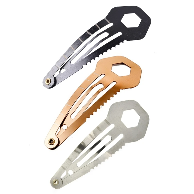 Hair Clips Multitool Barrettes Stainless Steel Multi-Functional Self-Defence Hairpin Serrated Gift