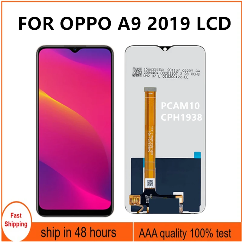 

Для OPPO A9 2019, ЖК-дисплей, преобразователь сенсорного экрана в сборе, запасные части для OPPO A9 PCAM10 CPH1938, ЖК-дисплей