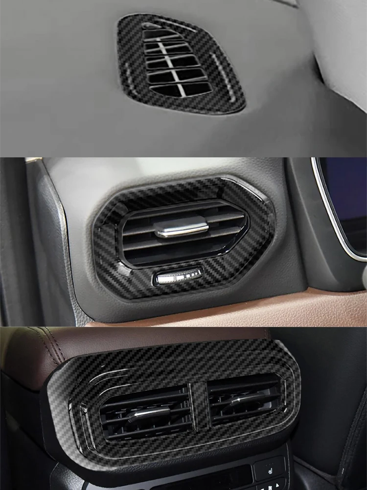 

Carbon Fiber Look Dash A.C Vent Outlet Bezel Panel Trim Mouldings Interior Sticker For 2023-2026 Honda Pilot Accessories