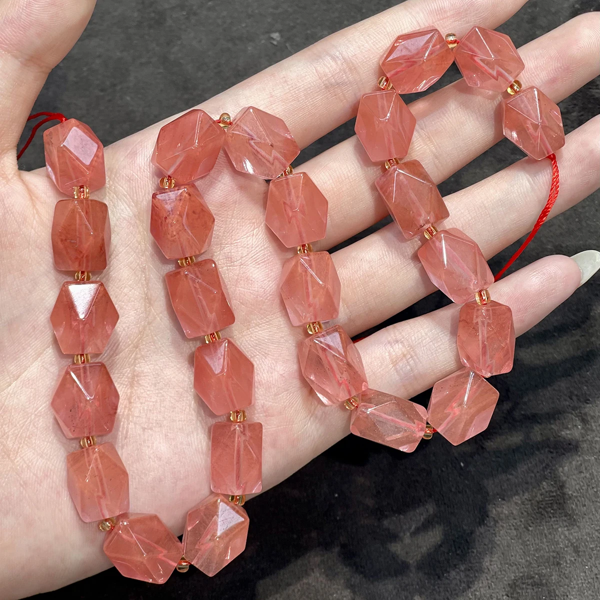 11x13mm Achteckig Facettierte Quadratische Perlen Naturstein Kristall Achat Perlen für Schmuckherstellung DIY Halsketten Armbänder Zubehör – Detail 17