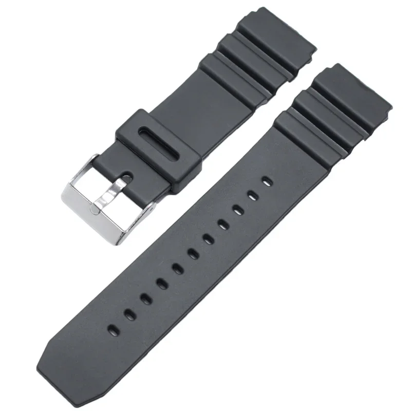 Rubber Watch Strap 18mm 20mm 22mm Sport Diving Military Silicone Band Black Electronic Wristwatch Accessories image 4