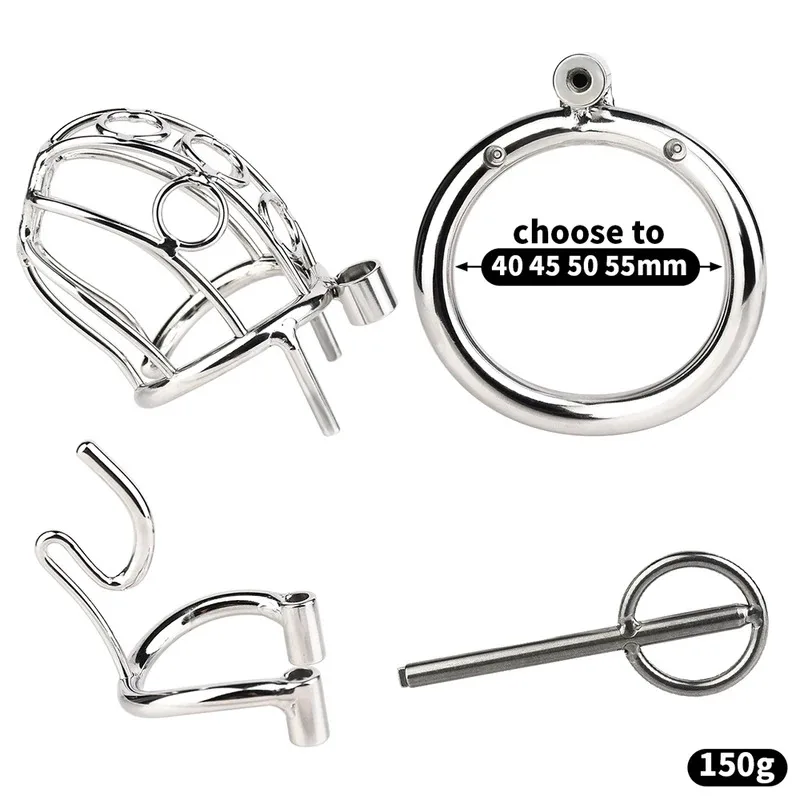 الصلب الجوف PA قفل حشفة ثقب الذكور CBT العفة قفص جهاز قوس حلقات القضيب السادية BDSM لاعب متقدم الجنس لعب الرجال