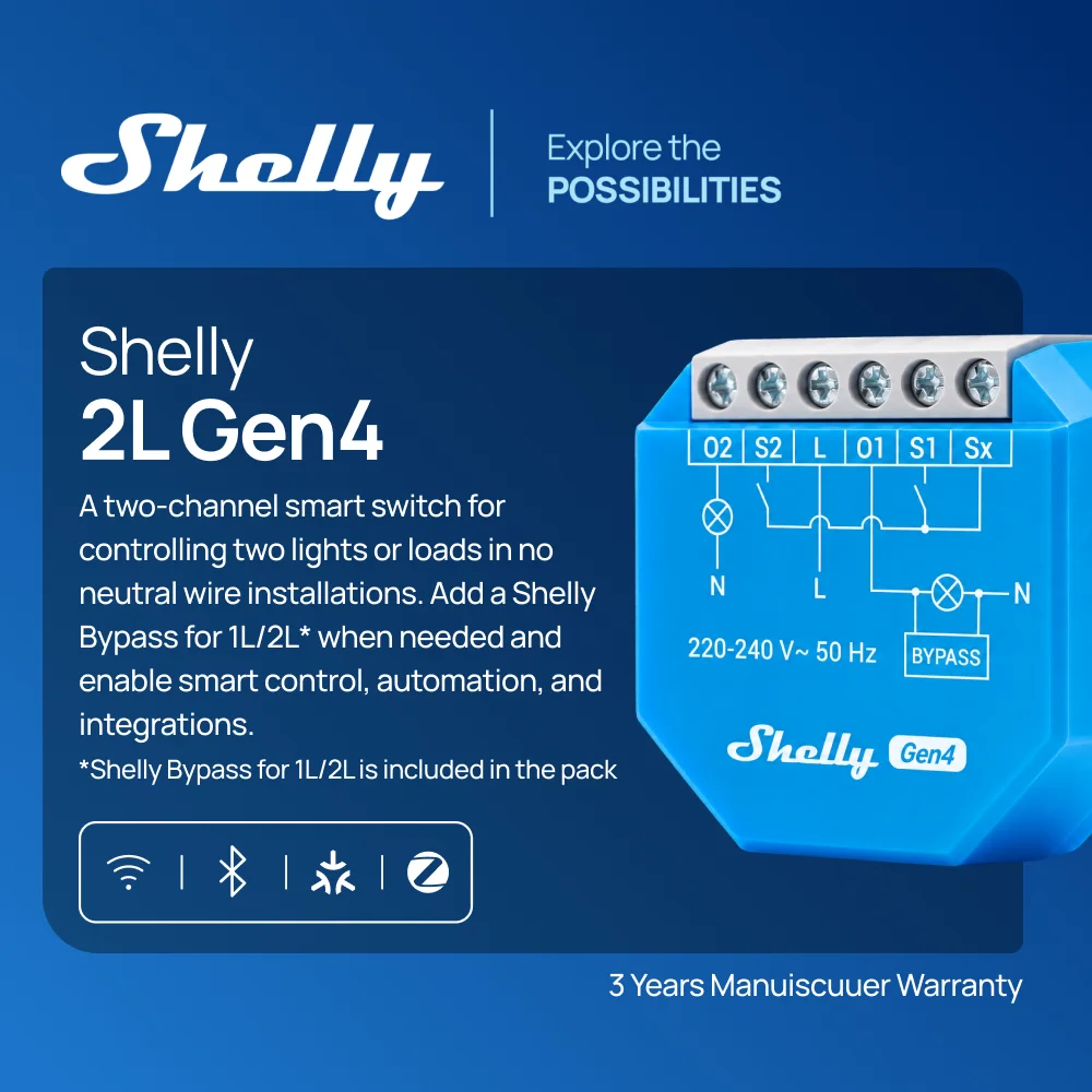Shelly 2L Gen4 Zigbee 2 Channe - Smart Home Hub 2 recension och pris