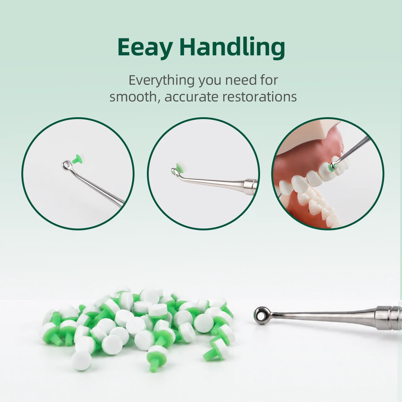 60Pcs/Set Dental Beauty Tool Foam-Head Composite Filler Resin Filling Veneer Shaping With Sculpting Mixing Handle