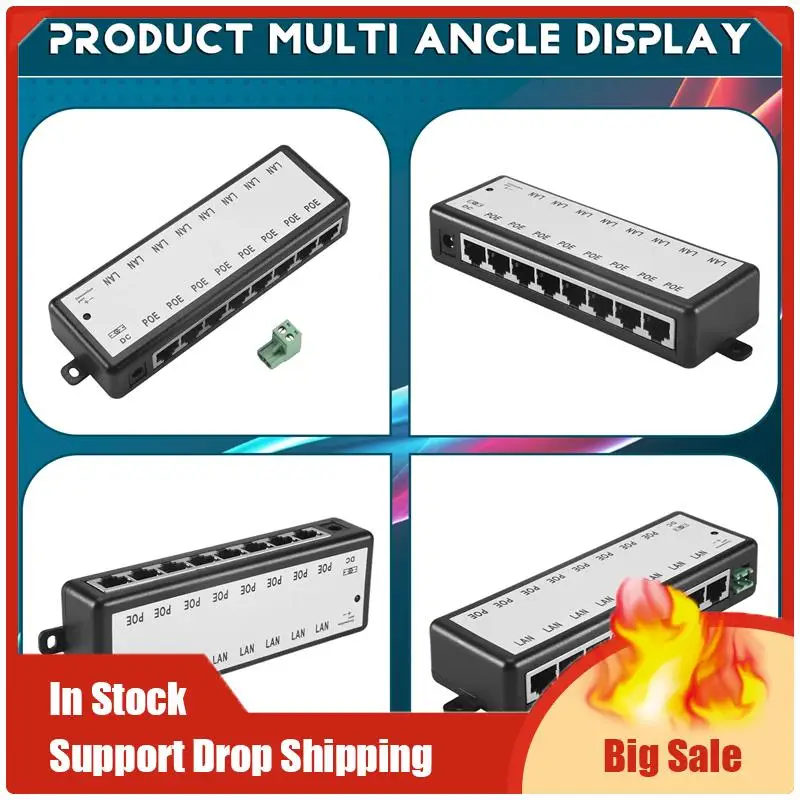 Лучшие предложения 8-портовый Poe-инжектор Poe-сплиттер для сетевой Poe-камеры видеонаблюдения Power Over Ethernet Ieee802.3Af