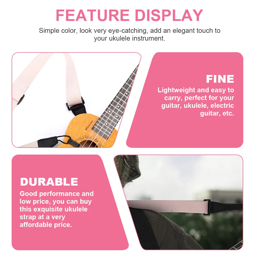 

Punch-Free Ukulele Strap Sturdy Shoulder Belt Compatible with Most Guitars Electric Ukulele Style High-Quality