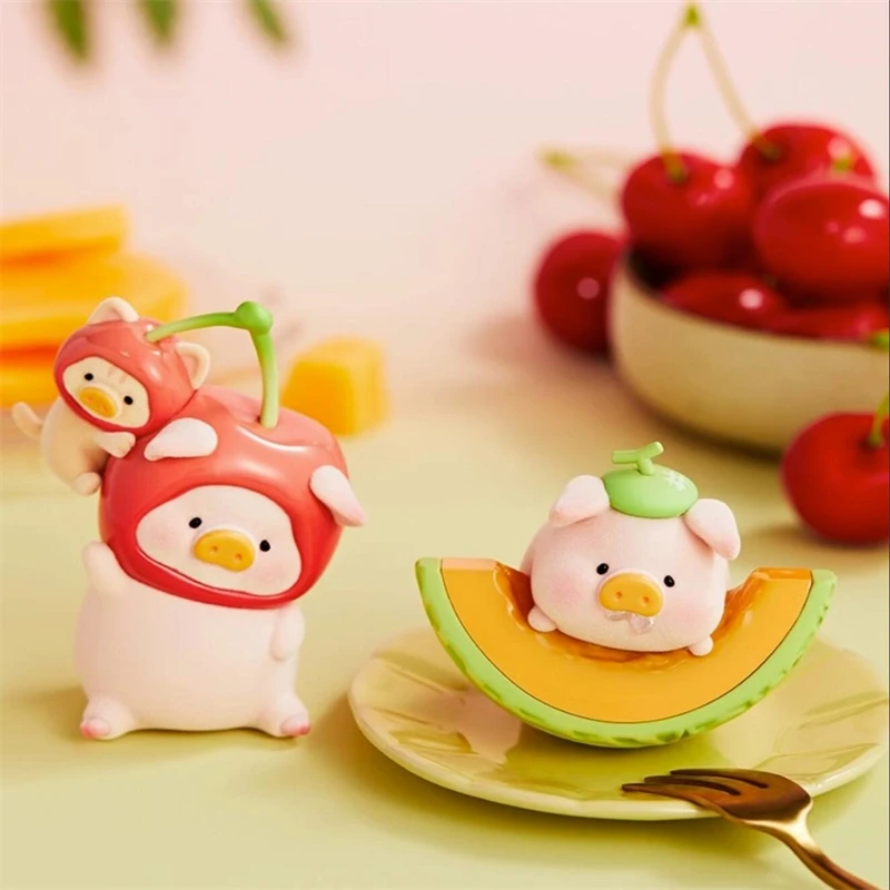 LuLu the Piggy Fruits Melon Cherry LULU Pig Hamimelon Action Figure Dolls Toys Birthday Gift Collection Decoration Gift for Kids