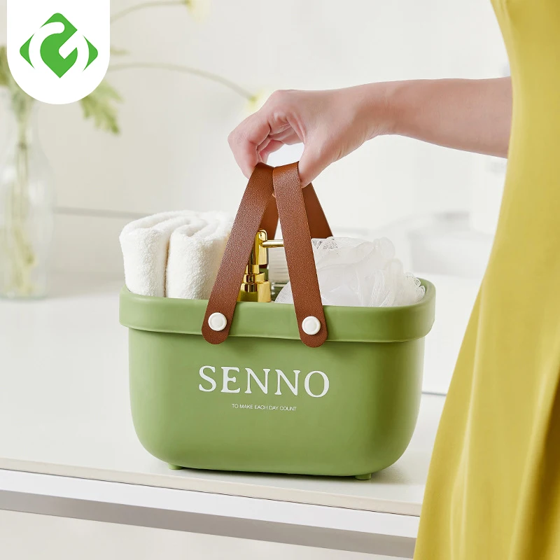 Bath Drain Basket Portable Storage Basket Bath Basket Rattan Plastic Bathroom Storage Box Snack Cosmetic Wash Storage Box