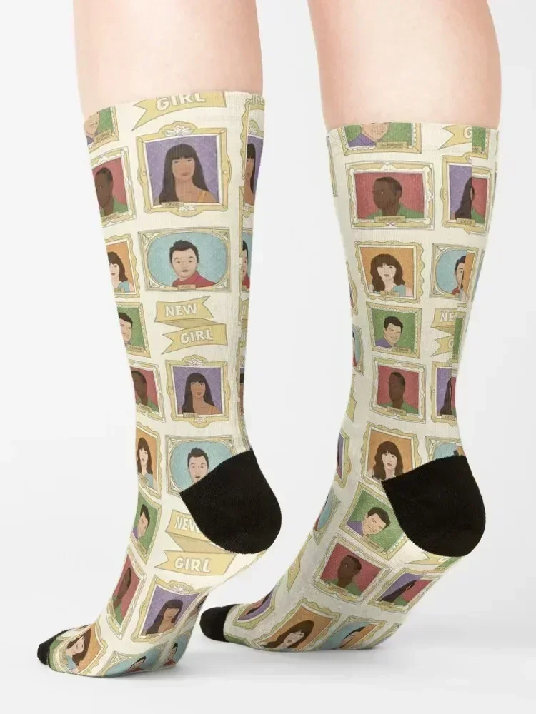 New Girl Vintage Frames Socks hiphop christmas gifts professional running fashionable Woman Socks Men's