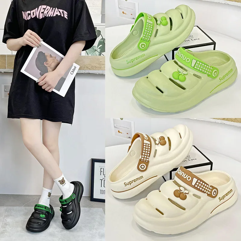 womens shoes Summer Beach Cloud Slippers Flip Flops charm clog slides Cherry home indoor Cartoon cute Kawaii Platform Non Slip