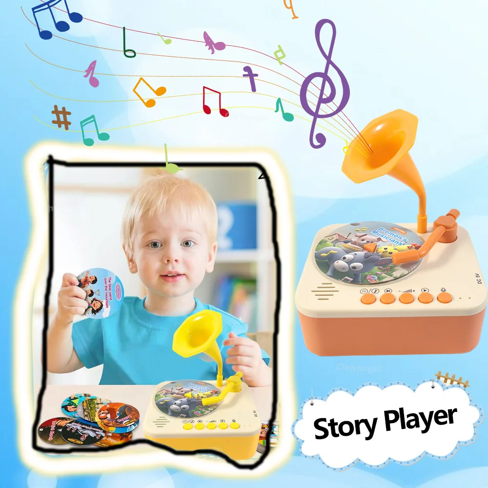 Retysaz Fonógrafo para niños con 99 tarjetas, reproductor de música de Retysaz Fonógrafo para niños con 99 tarjetas, reproductor de música de