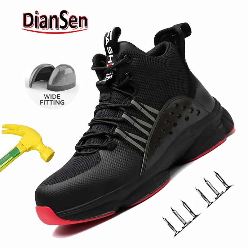 أحذية عمل رجالية عالية الجودة بمقدمة فولاذية - أحذية أمان قابلة للتنفس مع حماية مضادة للثقب ومضادة للتحطيم لأعمال البناء #1