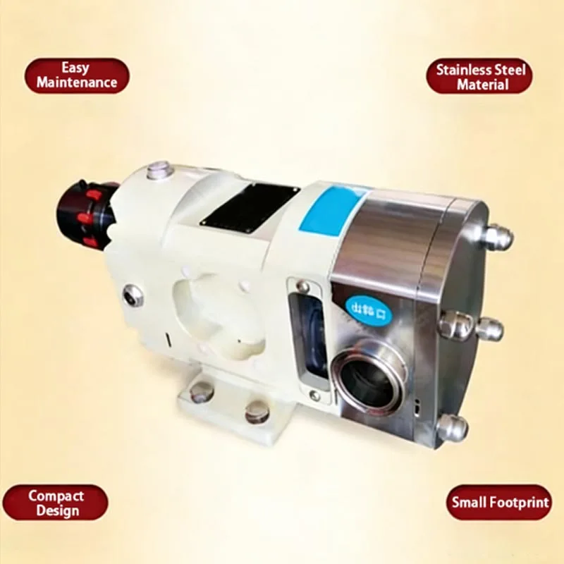 Food Standard Stainless Steel Rotor  Lobe Pump Head Sugar Syrup or Liquids Transfer Pumps Sauce/Yoghurt Rotary Lobe Pump Head