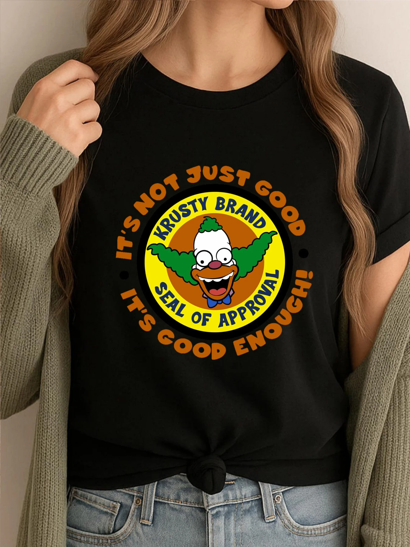 

Новейшая футболка с принтом Krusty Seal, черная футболка, мужская одежда, рубашки с рисунком, мужские хлопковые забавные Camiseta