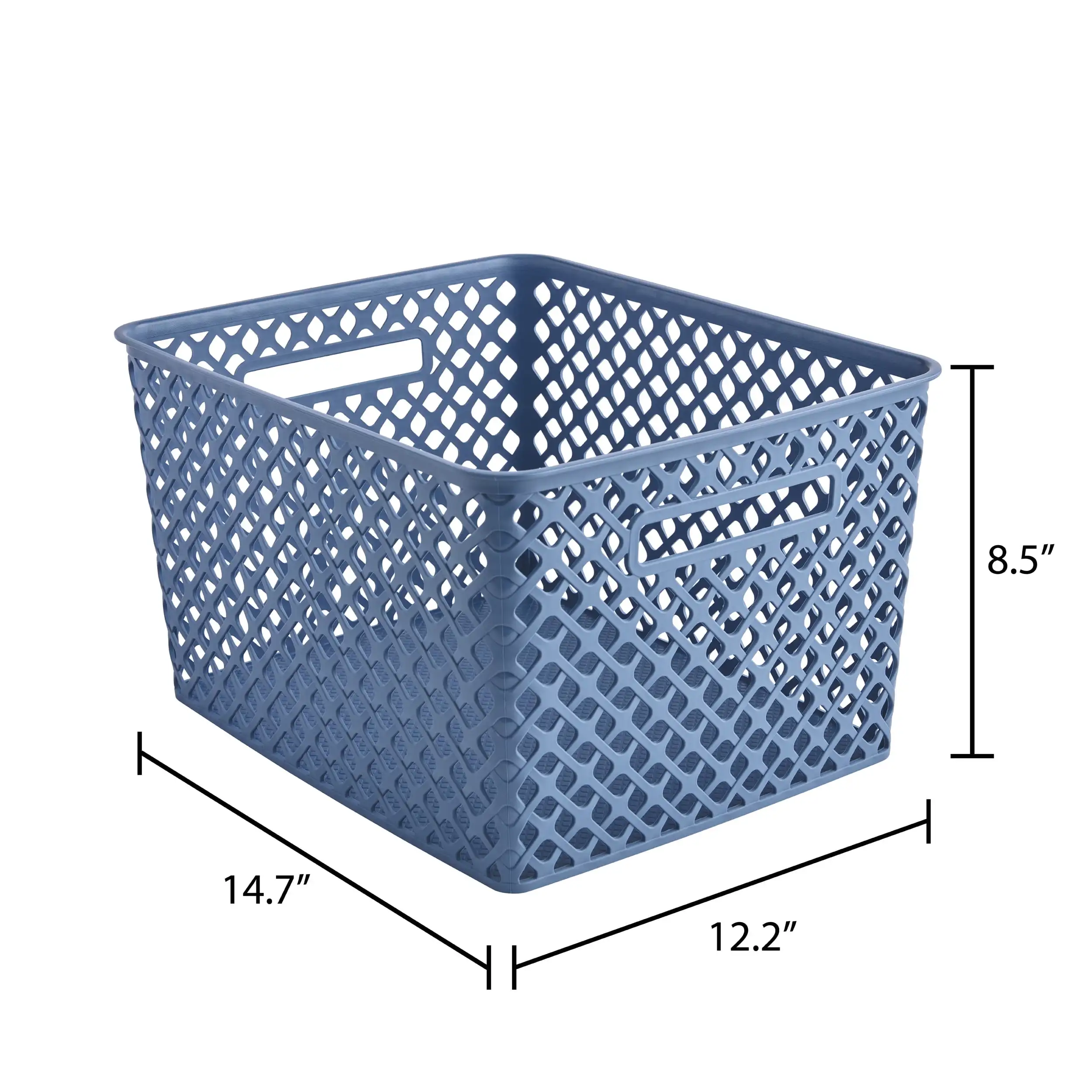 Grand panier de rangement décoratif bleu